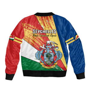 29 June Seychelles Independence Day Sleeve Zip Bomber Jacket Flag Style