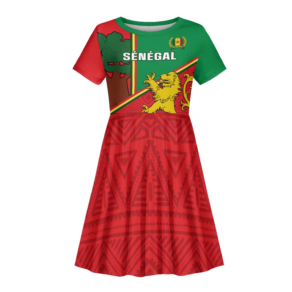 Senegal Football Kid Short Sleeve Dress 2024 Go Champions Lions De La Teranga