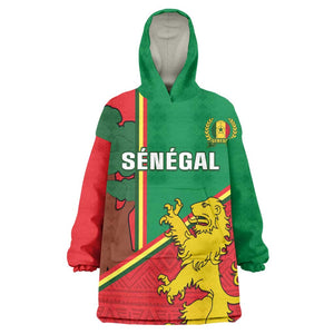 Senegal Football KId Wearable Blanket Hoodie 2024 Go Champions Lions De La Teranga