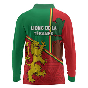 Senegal Football Long Sleeve Polo Shirt 2024 Go Champions Lions De La Teranga