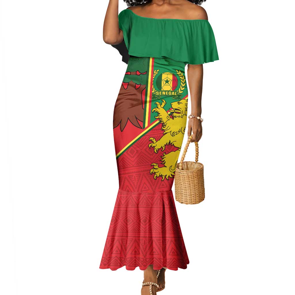 Senegal Football Mermaid Dress 2024 Go Champions Lions De La Teranga