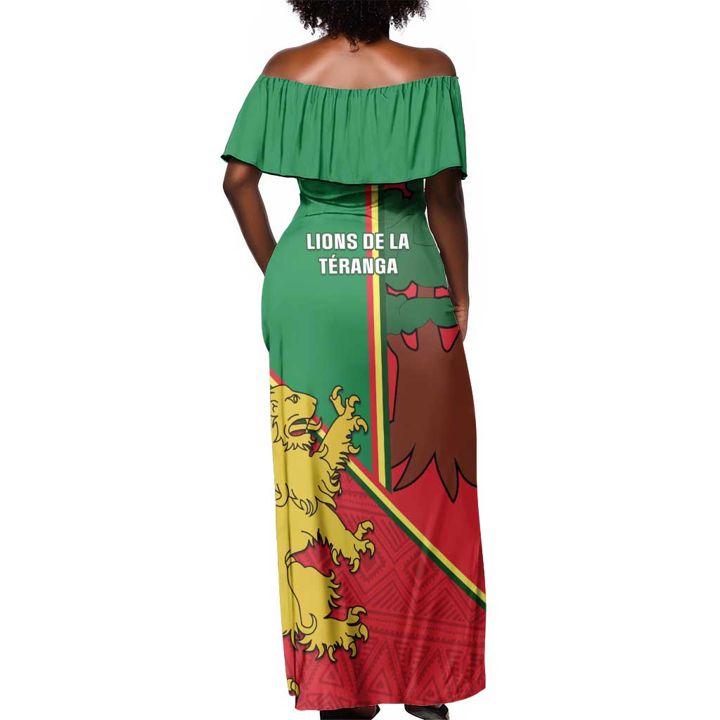 Senegal Football Off Shoulder Maxi Dress 2024 Go Champions Lions De La Teranga