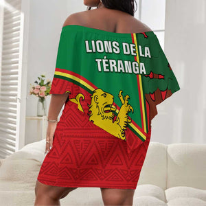 Senegal Football Off Shoulder Short Dress 2024 Go Champions Lions De La Teranga LT14