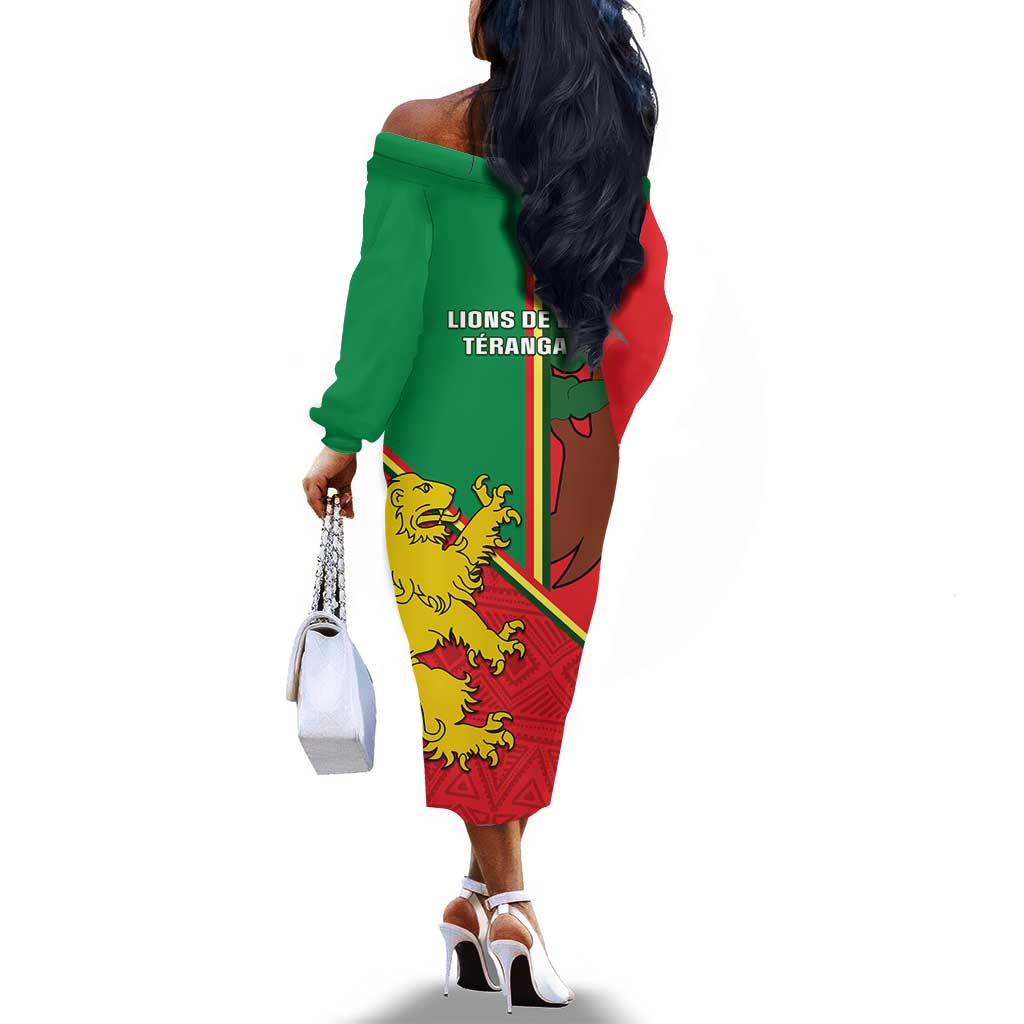 Senegal Football Off The Shoulder Long Sleeve Dress 2024 Go Champions Lions De La Teranga