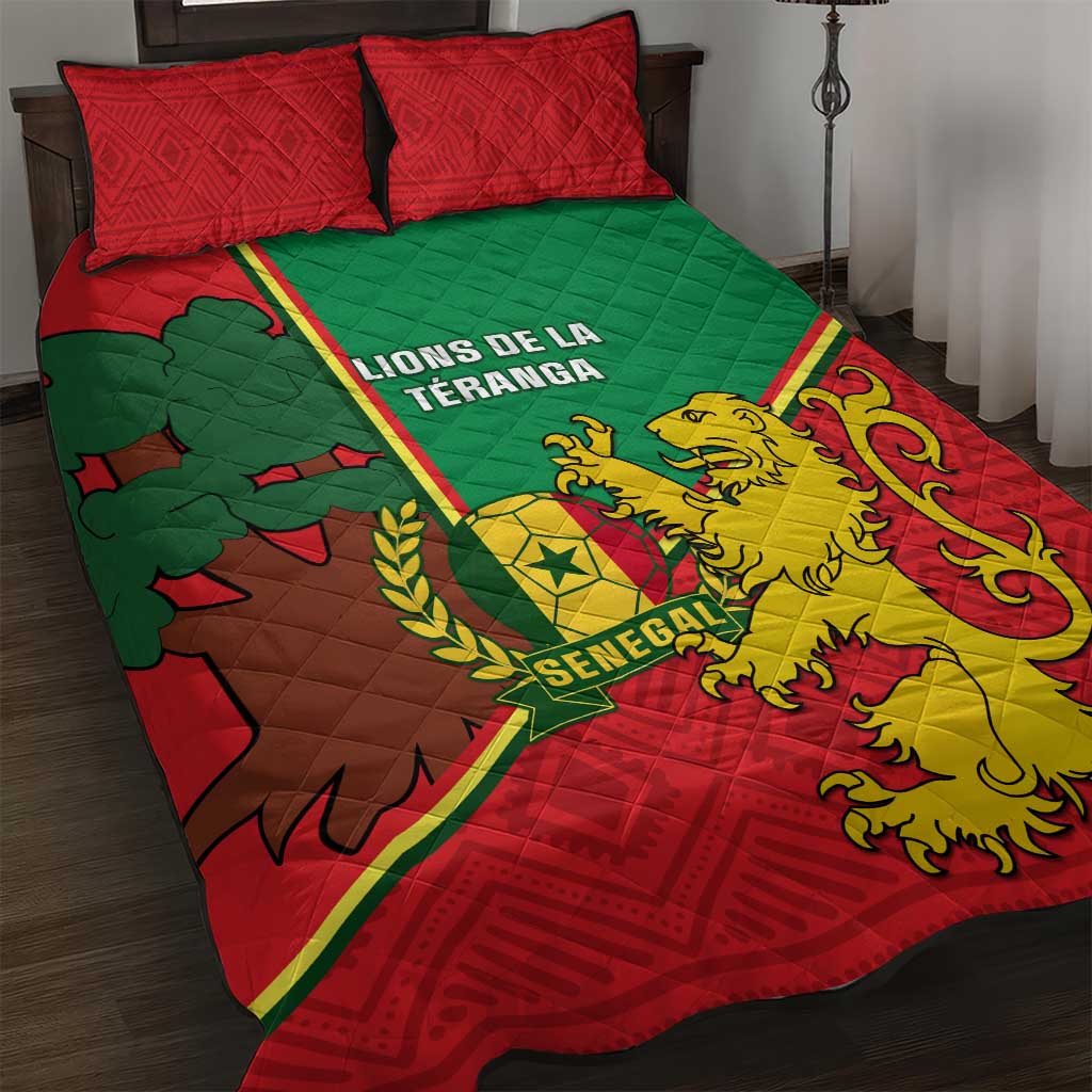 Senegal Football Quilt Bed Set 2024 Go Champions Lions De La Teranga