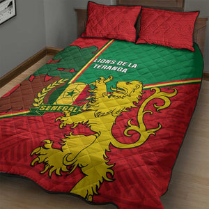 Senegal Football Quilt Bed Set 2024 Go Champions Lions De La Teranga