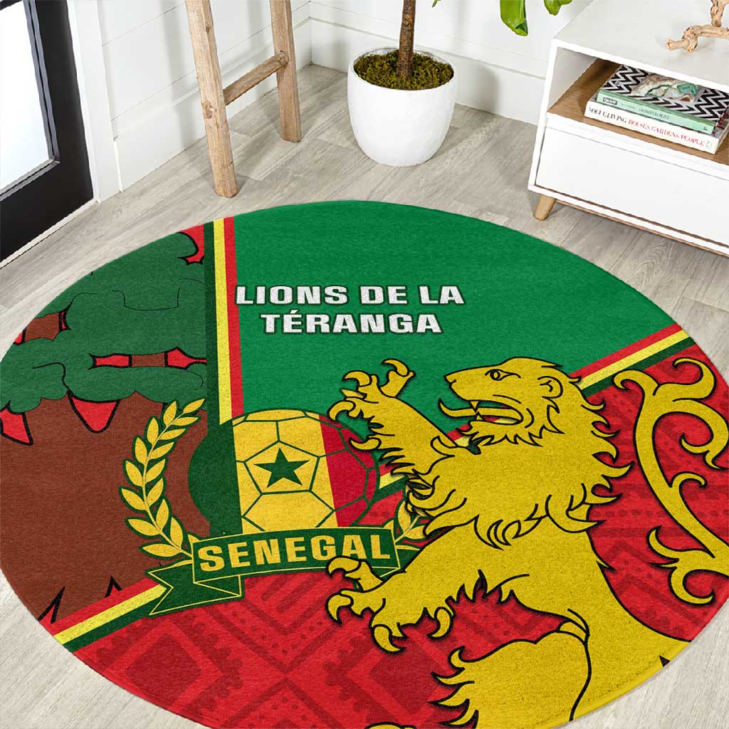 Senegal Football Round Carpet 2024 Go Champions Lions De La Teranga