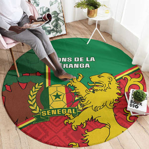 Senegal Football Round Carpet 2024 Go Champions Lions De La Teranga