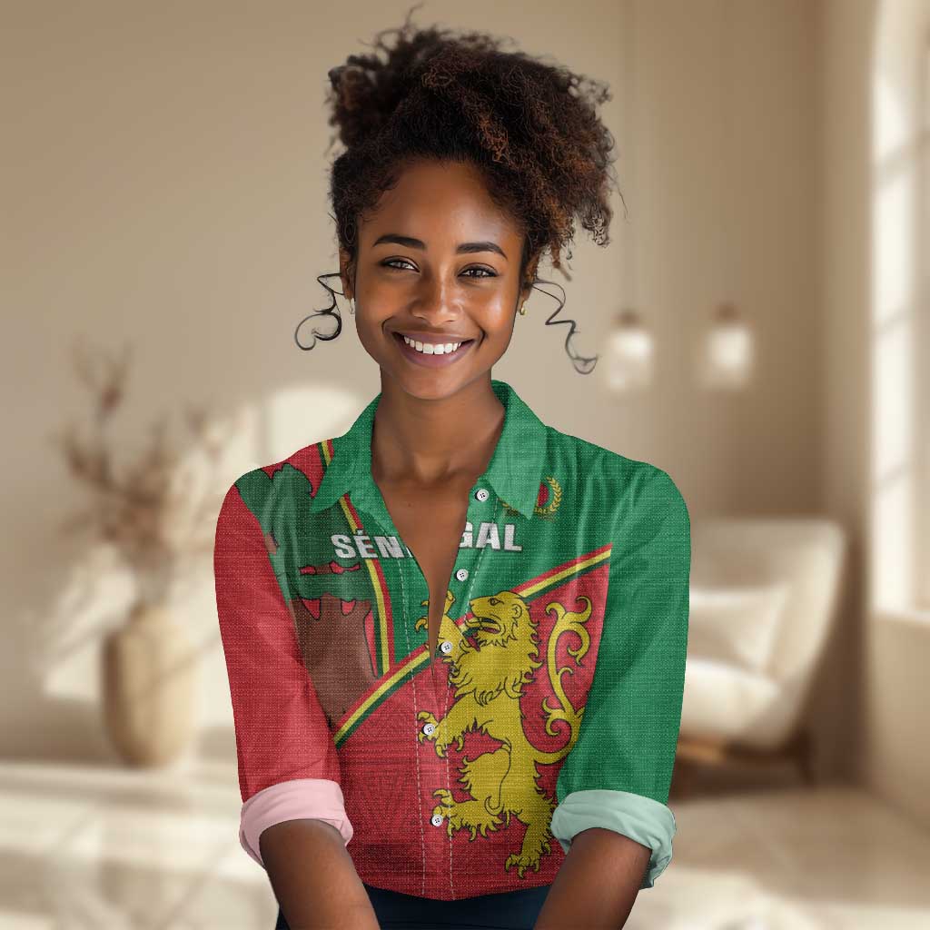 Senegal Football Women Casual Shirt 2024 Go Champions Lions De La Teranga LT14