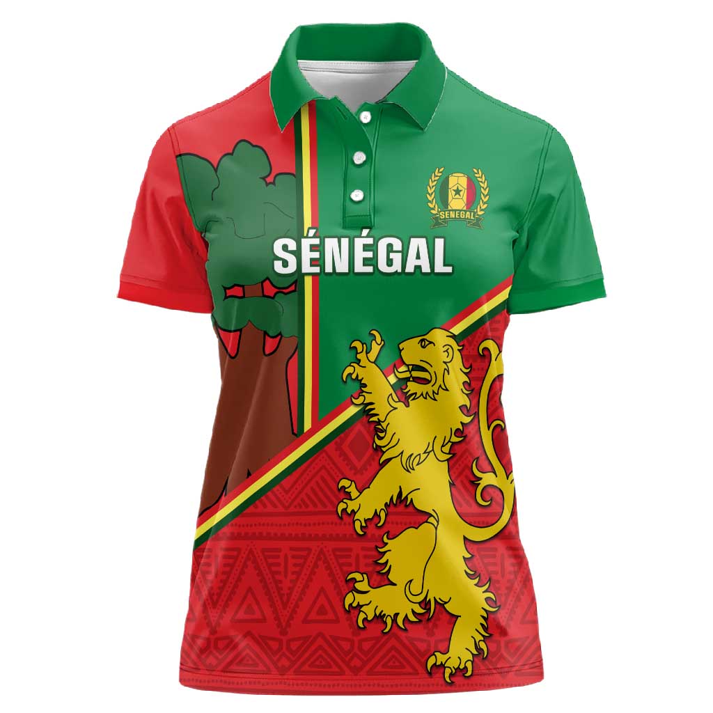 Senegal Football Women Polo Shirt 2024 Go Champions Lions De La Teranga