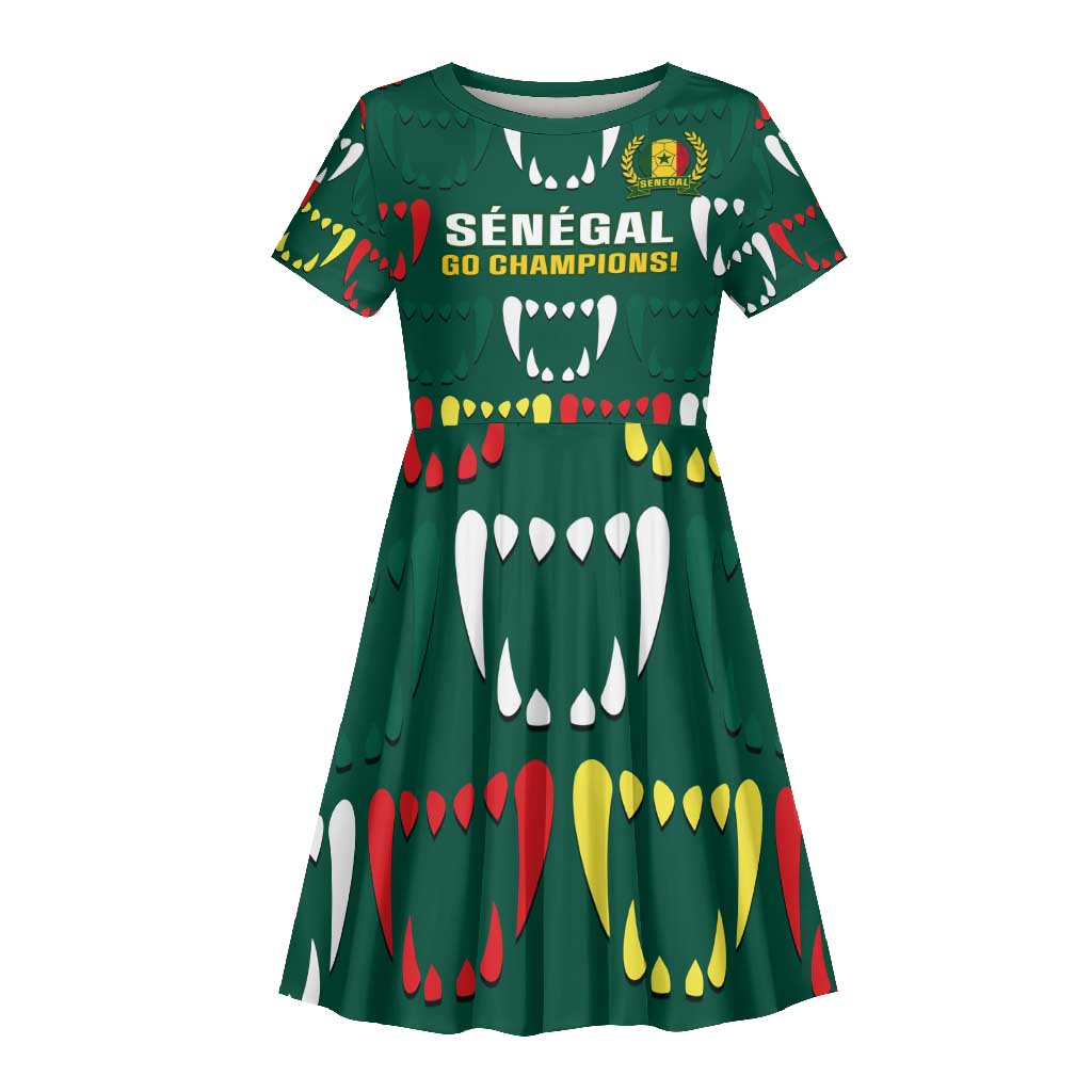 Custom Senegal Football Kid Short Sleeve Dress 2024 Culture Pour Home Style