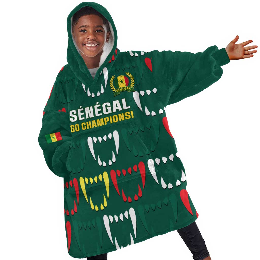 Custom Senegal Football KId Wearable Blanket Hoodie 2024 Culture Pour Home Style