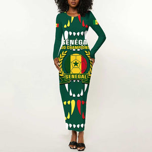 Custom Senegal Football Long Sleeve Bodycon Dress 2024 Culture Pour Home Style