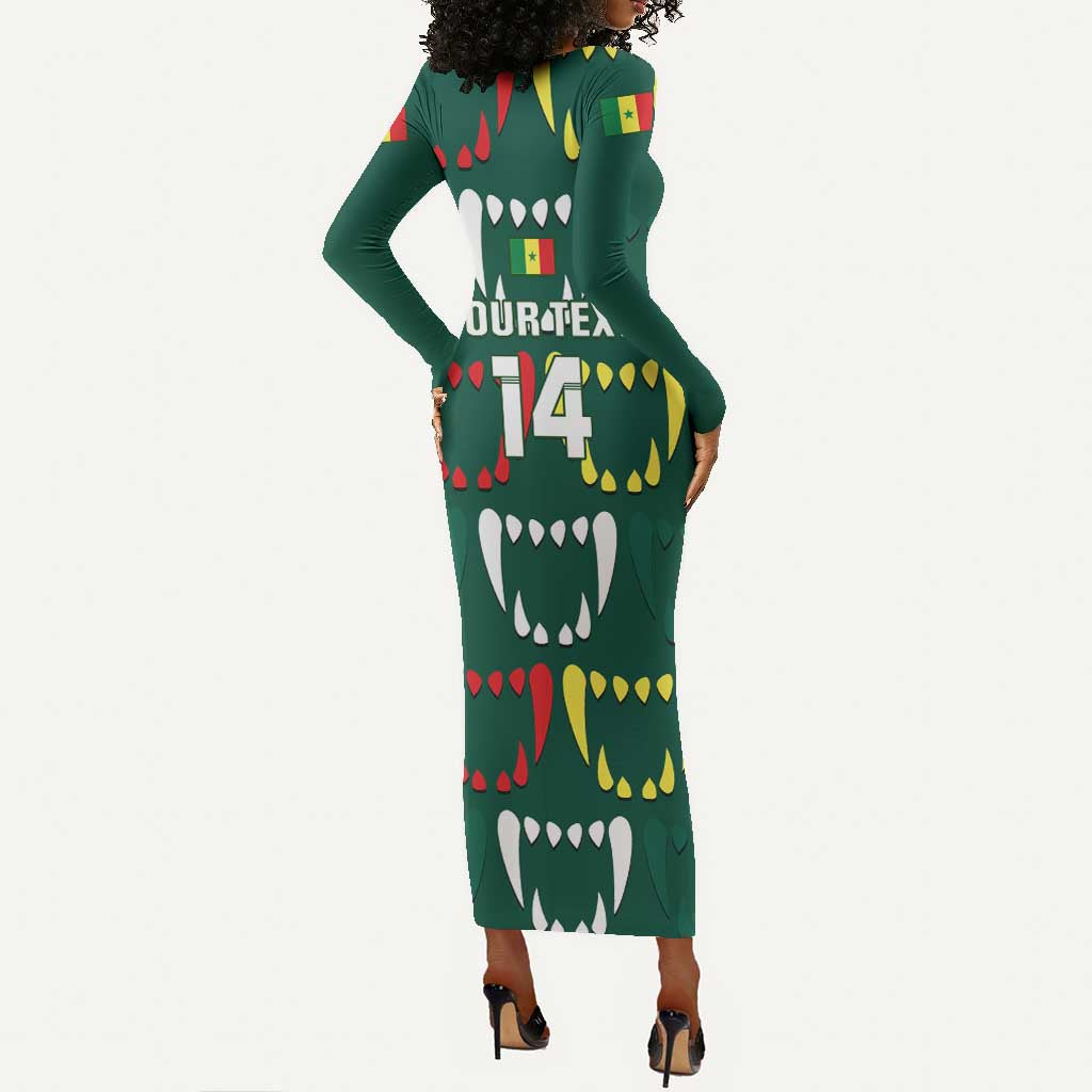 Custom Senegal Football Long Sleeve Bodycon Dress 2024 Culture Pour Home Style LT14