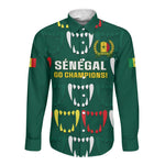 Custom Senegal Football Long Sleeve Button Shirt 2024 Culture Pour Home Style