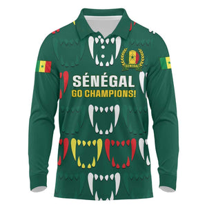 Custom Senegal Football Long Sleeve Polo Shirt 2024 Culture Pour Home Style