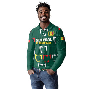 Custom Senegal Football Long Sleeve Polo Shirt 2024 Culture Pour Home Style