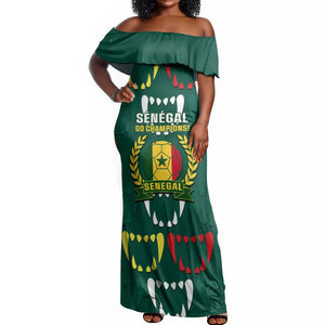 Custom Senegal Football Off Shoulder Maxi Dress 2024 Culture Pour Home Style