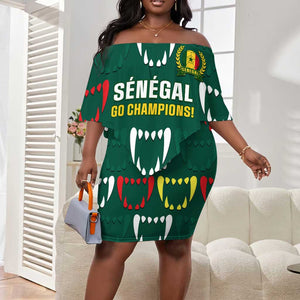 Custom Senegal Football Off Shoulder Short Dress 2024 Culture Pour Home Style LT14