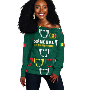 Custom Senegal Football Off Shoulder Sweater 2024 Culture Pour Home Style