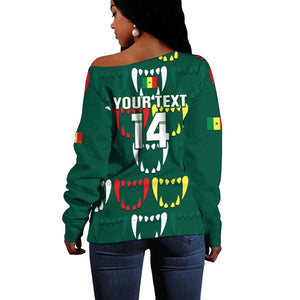 Custom Senegal Football Off Shoulder Sweater 2024 Culture Pour Home Style