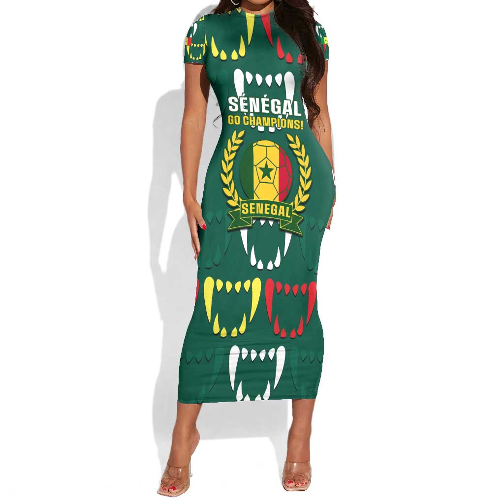 Custom Senegal Football Short Sleeve Bodycon Dress 2024 Culture Pour Home Style