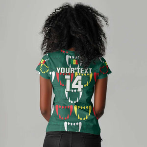 Custom Senegal Football Women V-Neck T-Shirt 2024 Culture Pour Home Style