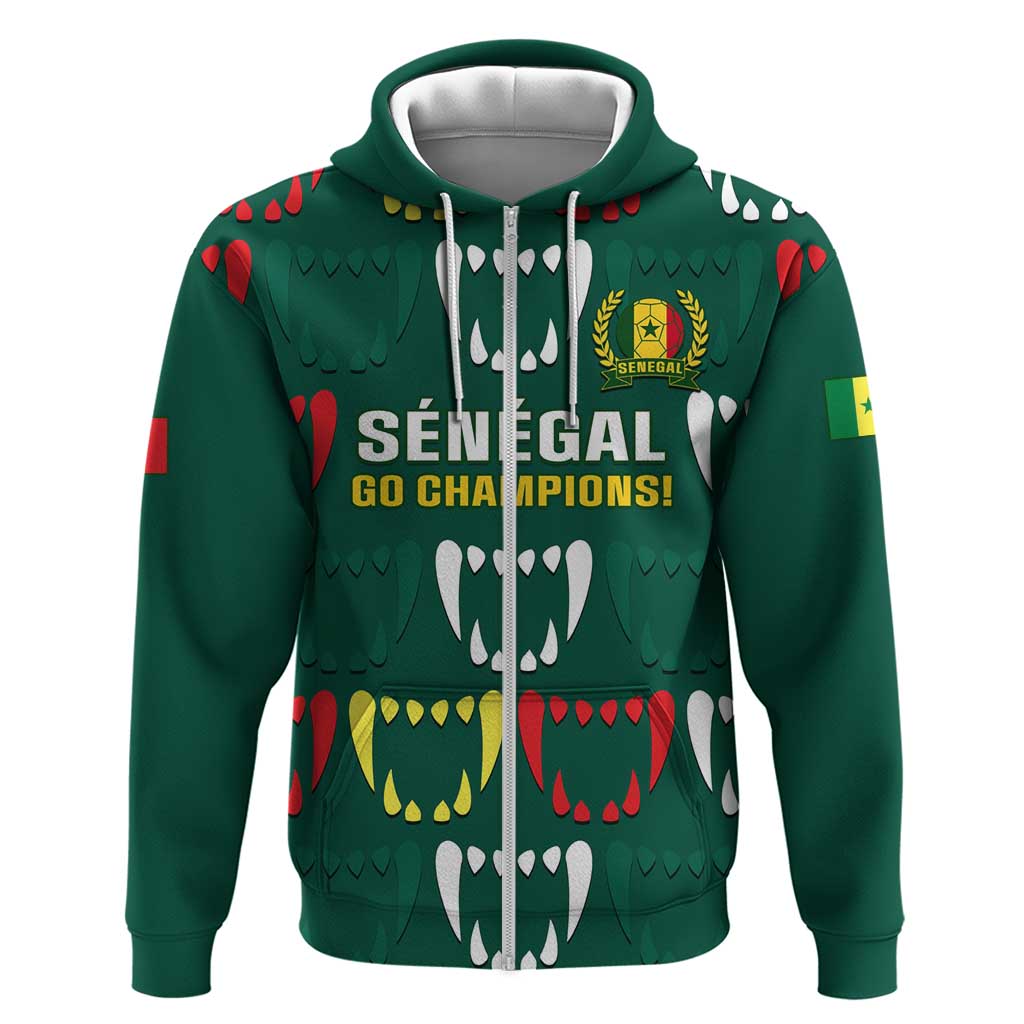 Custom Senegal Football Zip Hoodie 2024 Culture Pour Home Style