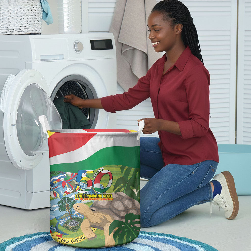 Seychelles National Day Laundry Basket 50 Years Anniversary Lendepandans Sesel