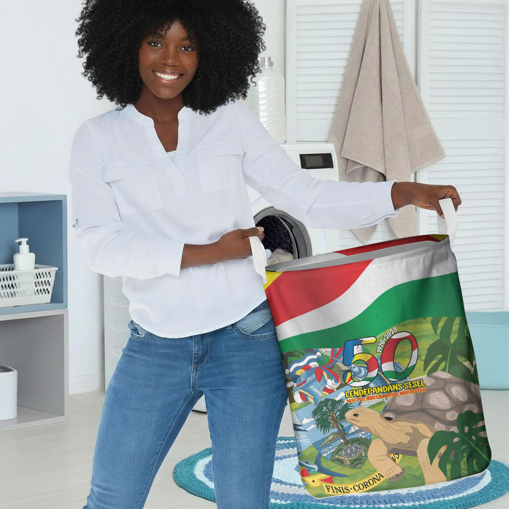 Seychelles National Day Laundry Basket 50 Years Anniversary Lendepandans Sesel