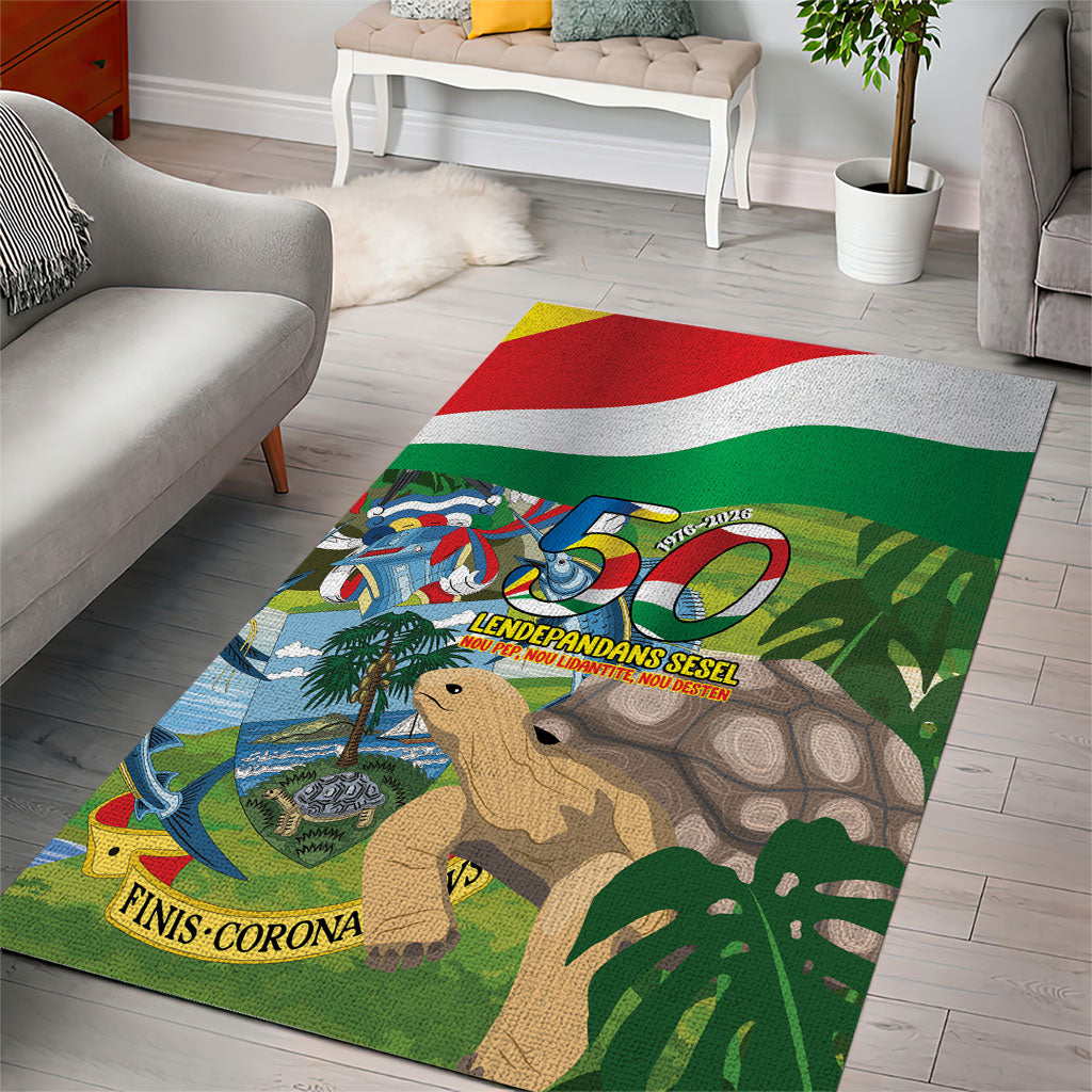 Seychelles National Day Area Rug 50 Years Anniversary Lendepandans Sesel