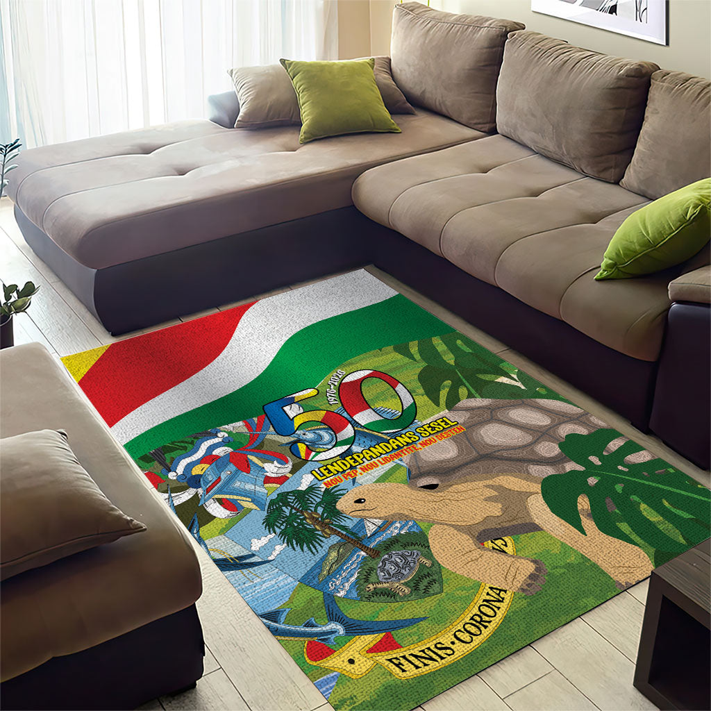 Seychelles National Day Area Rug 50 Years Anniversary Lendepandans Sesel