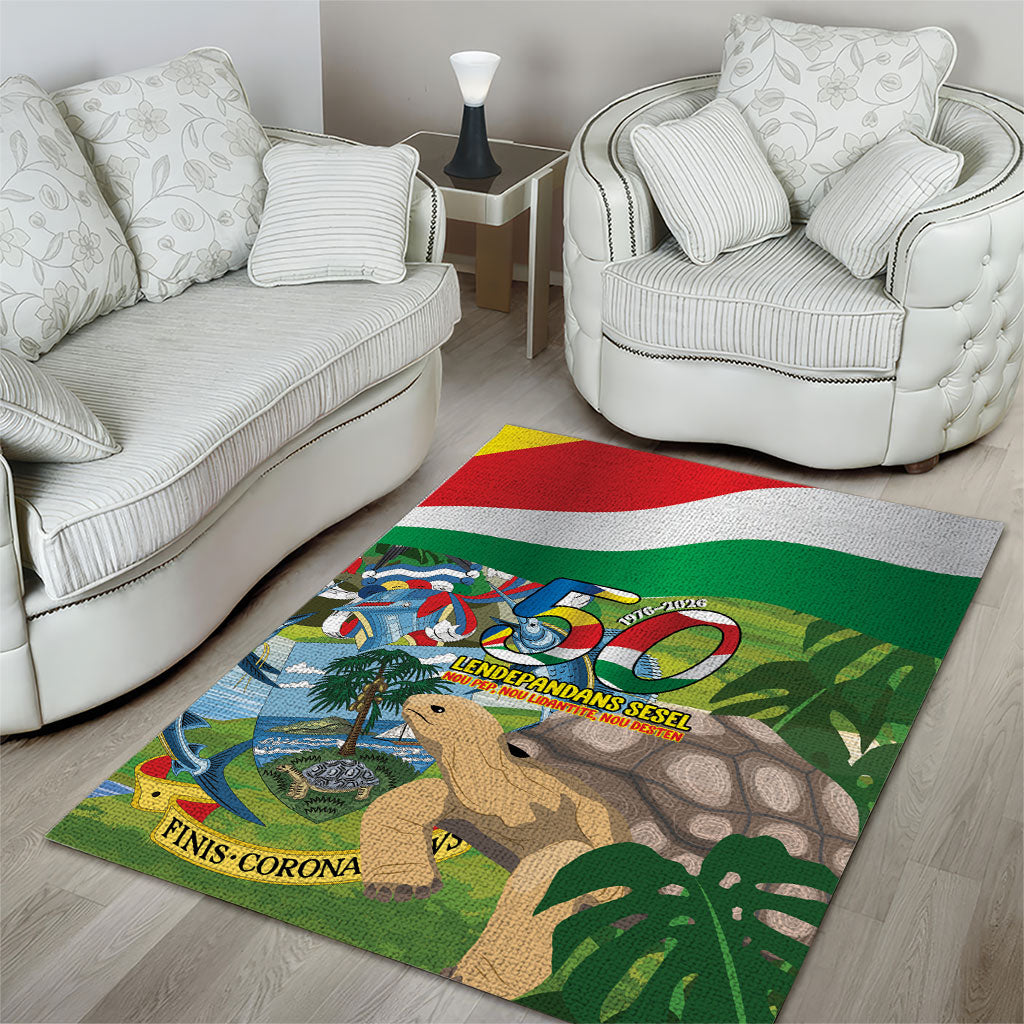 Seychelles National Day Area Rug 50 Years Anniversary Lendepandans Sesel