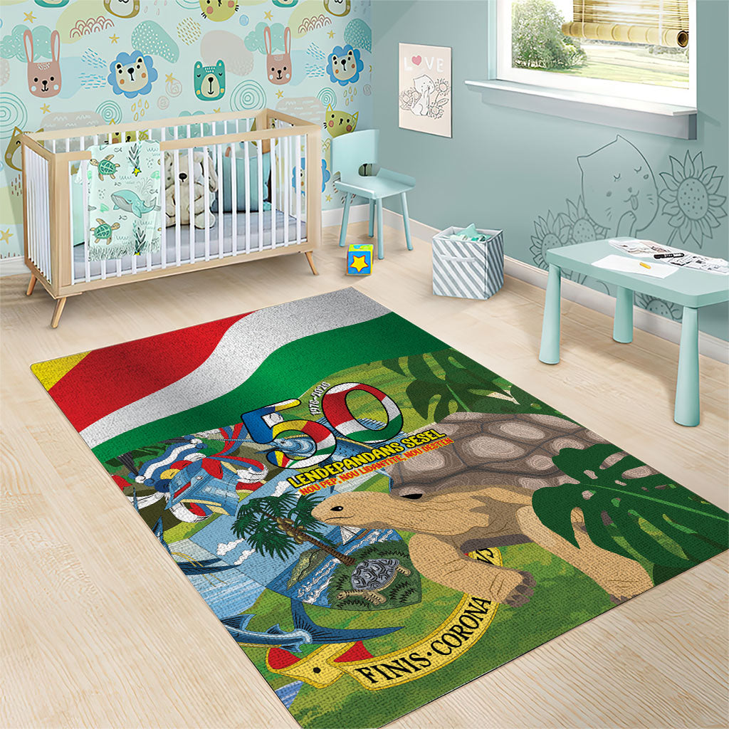 Seychelles National Day Area Rug 50 Years Anniversary Lendepandans Sesel