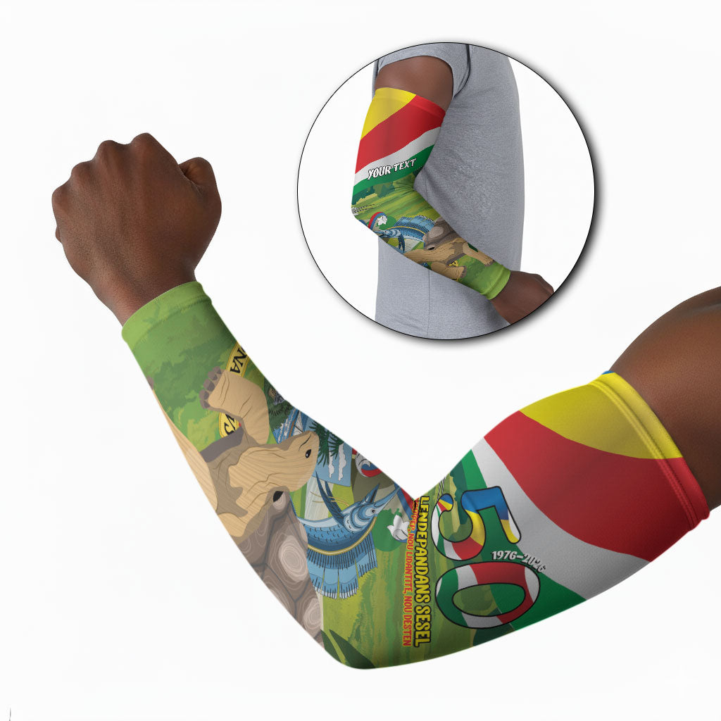 Seychelles National Day Personalized Arm Sleeves 50 Years Anniversary Lendepandans Sesel