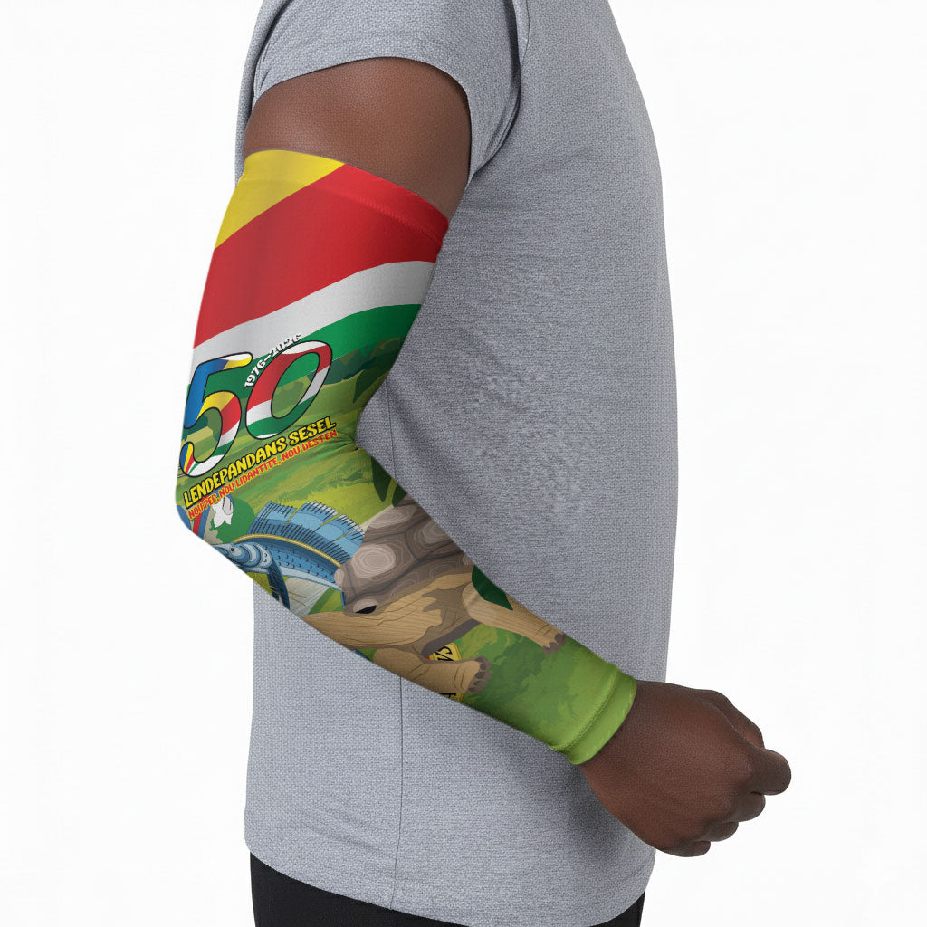 Seychelles National Day Personalized Arm Sleeves 50 Years Anniversary Lendepandans Sesel