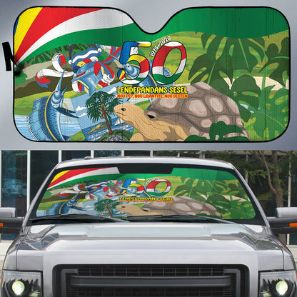 Seychelles National Day Auto Sun Shade 50 Years Anniversary Lendepandans Sesel