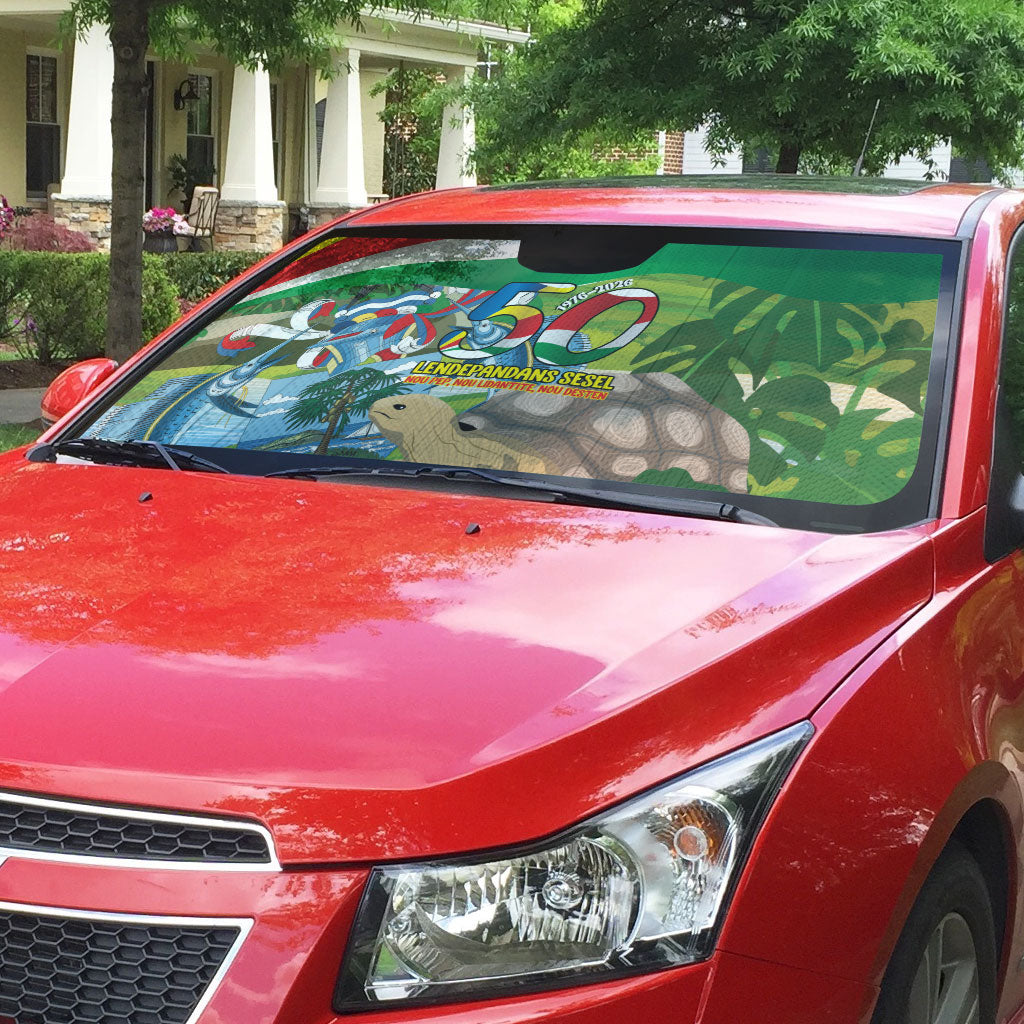 Seychelles National Day Auto Sun Shade 50 Years Anniversary Lendepandans Sesel