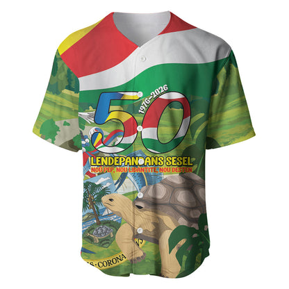 Seychelles National Day Personalized Baseball Jersey 50 Years Anniversary Lendepandans Sesel