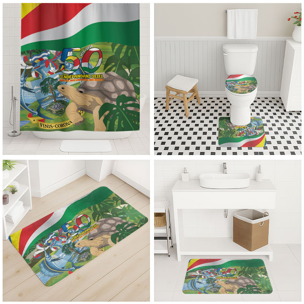 Seychelles National Day Bathroom Set 50 Years Anniversary Lendepandans Sesel