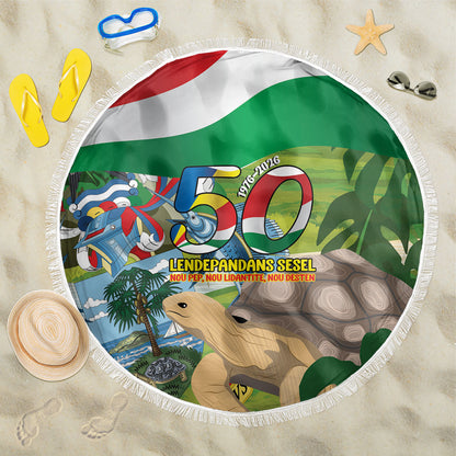 Seychelles National Day Beach Blanket 50 Years Anniversary Lendepandans Sesel