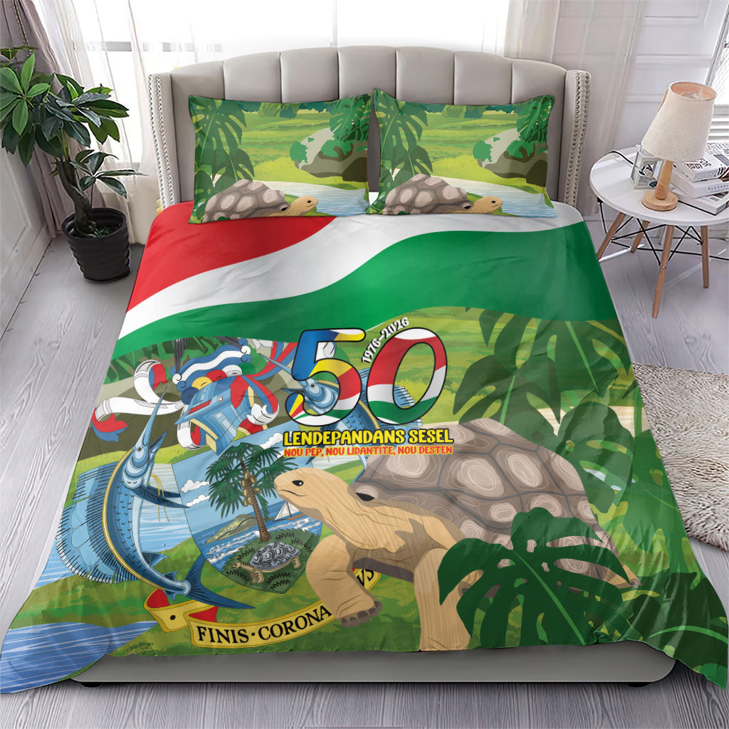 Seychelles National Day Bedding Set 50 Years Anniversary Lendepandans Sesel