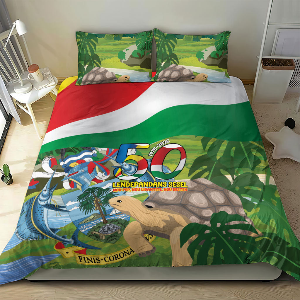 Seychelles National Day Bedding Set 50 Years Anniversary Lendepandans Sesel