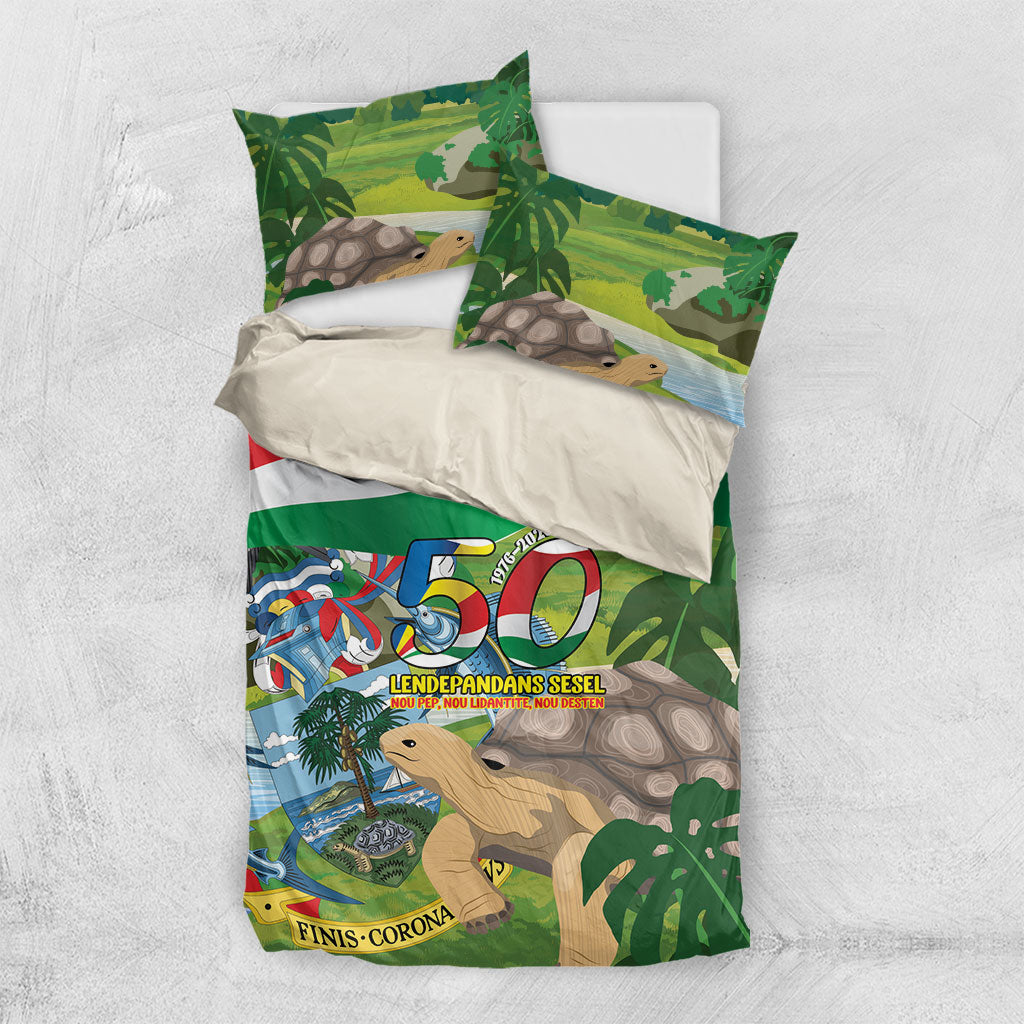 Seychelles National Day Bedding Set 50 Years Anniversary Lendepandans Sesel