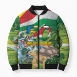 Seychelles National Day Personalized Bomber Puffer Jacket 50 Years Anniversary Lendepandans Sesel