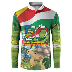 Seychelles National Day Personalized Button Sweatshirt 50 Years Anniversary Lendepandans Sesel