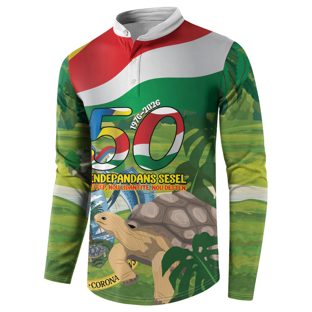 Seychelles National Day Personalized Button Sweatshirt 50 Years Anniversary Lendepandans Sesel