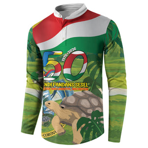Seychelles National Day Personalized Button Sweatshirt 50 Years Anniversary Lendepandans Sesel