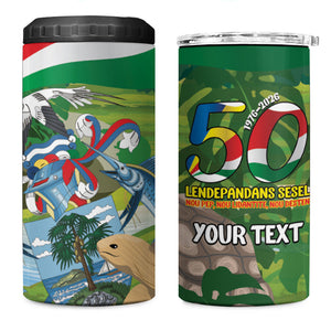 Seychelles National Day Personalized 4 in 1 Can Cooler Tumbler 50 Years Anniversary Lendepandans Sesel