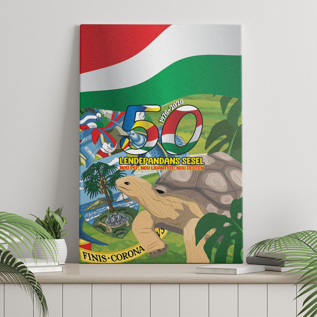 Seychelles National Day Canvas Wall Art 50 Years Anniversary Lendepandans Sesel